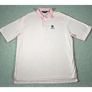 Polo Golf Ralph Lauren XL Mens Golf Shirt Wachovia Championship Pink Striped